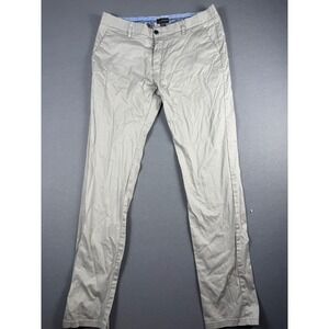 TR Premium Mens Chino Pants Light Gray Slim Fit Flat Front Size 36 x 32